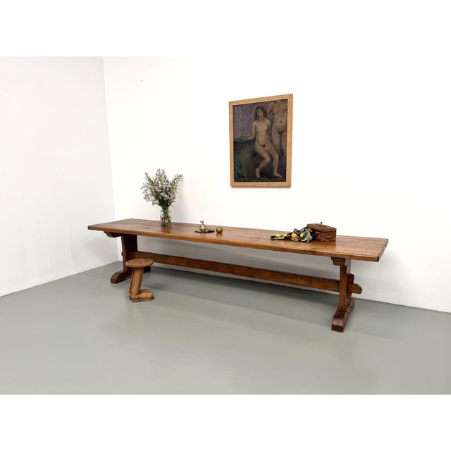 Brown Antique Monastery Table in Oak, 1900 For Sale - Image 8 of 18