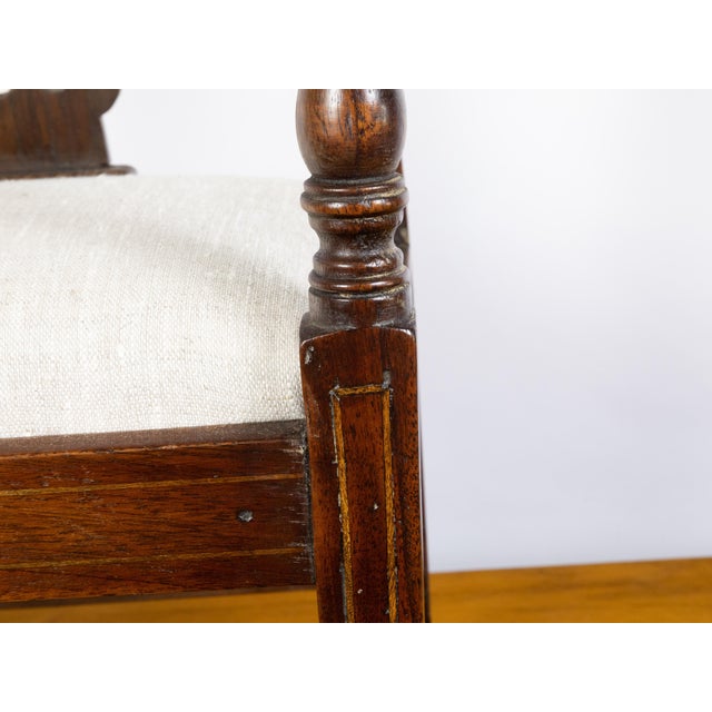 English 19th Century Mahogany Child's Chair with Feather Motifs and Marquetry For Sale - Image 9 of 10