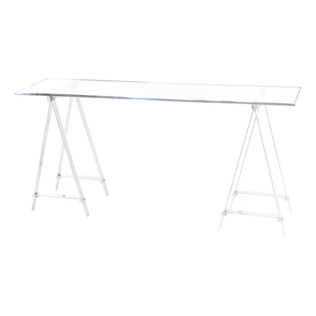Stainless Steel Console Table, 1970s For Sale