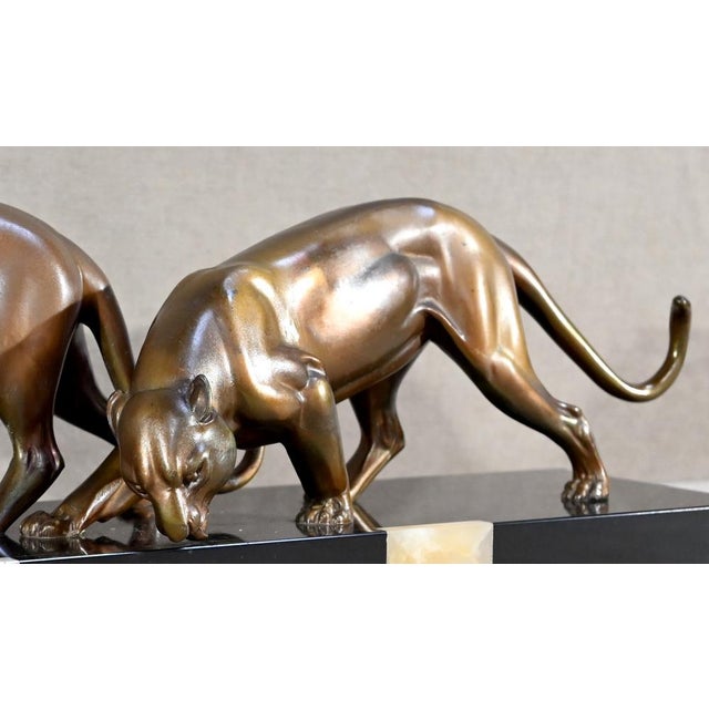 Art Deco Lionesses Sculpture, 1940, Regula For Sale - Image 9 of 18