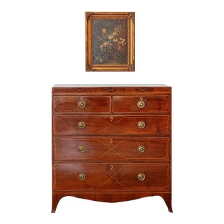 Exceptional English Regency Mahogany Chest of Drawers With Satinwood String Inlay | Ca. 1795 For Sale
