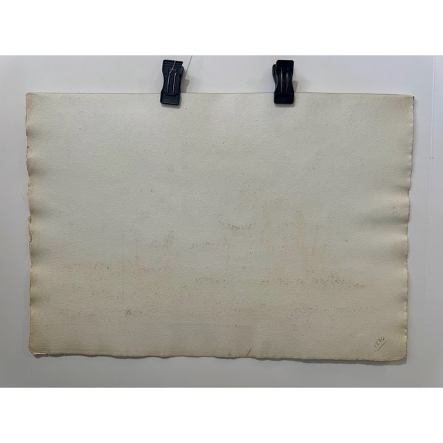 Henry Emil Salloch Original Watercolor on Paper Snowfield Under Heavy Skies. 1948. For Sale In Atlanta - Image 6 of 7
