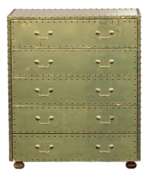 Vintage Brass Clad Chest of Drawers by Sarreid of Spain