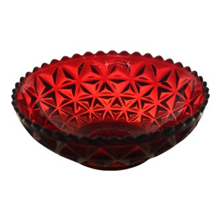 Red Ruby Glass Star Bowl For Sale