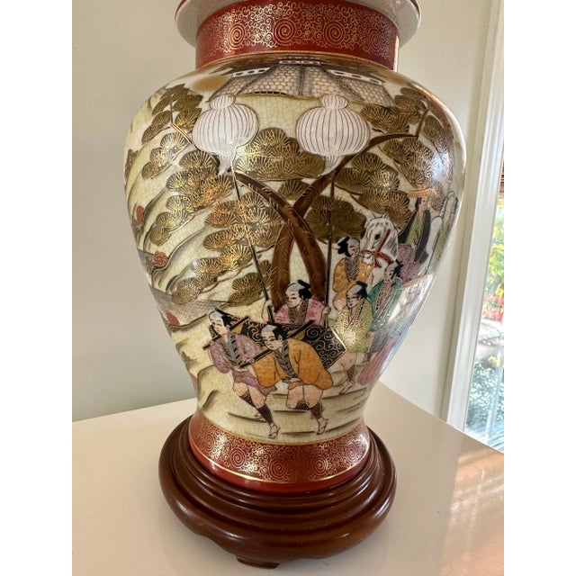 Early 20th Century Set of Two Early 20th Century Fujita Kutani Porcelain Mt. Fuji Lamps For Sale - Image 5 of 12