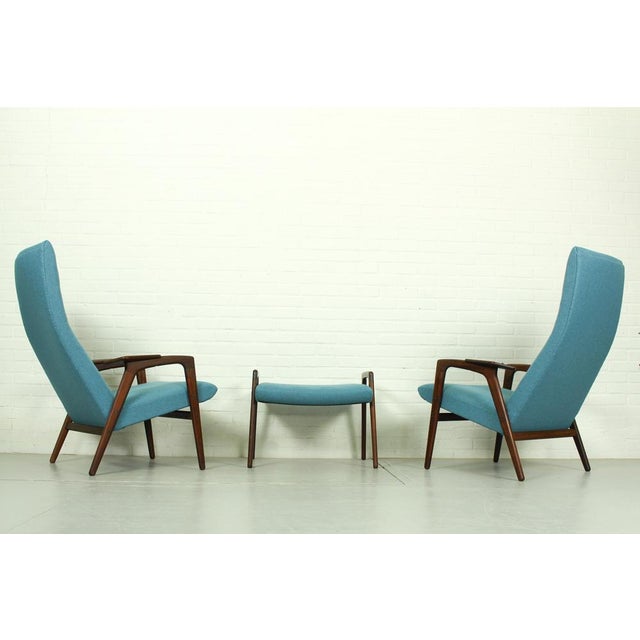 Danish Lounge Chairs with Ottoman by Yngve Ekström for Pastoe, 1960s, Set of 3 For Sale - Image 9 of 18