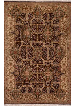 Handwoven Indian Agra Area Rug 6'2" X 9'2"