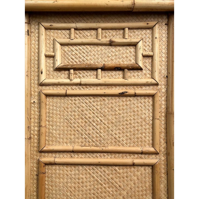 Vintage Coastal Bamboo & Woven Rattan 6-Drawer Dresser For Sale - Image 15 of 17