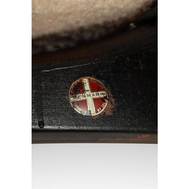 Set of 2 Danish Mid-Century Modern Ebonized "Hoop" / "Peacock" Chairs in Bouclé by Ib Kofod-Larsen for Selig, Denmark, Circa 1960s For Sale - Image 12 of 12