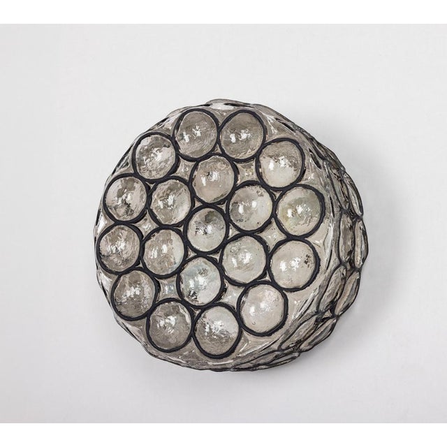 1960s Iron and Glass Wall or Ceiling Light attributed to Limburg, Germany, 1960s For Sale - Image 5 of 14