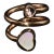 Authentic Chopard Happy Hearts Double Wrap Twist Ring in 18k Rose Gold With Mother of Pearl & Floating Diamond, Size 6.5 For Sale