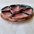 For the hostess with the mostest...striking vintage lazy susan 8 piece chip and dip set. The base is made of wood with...