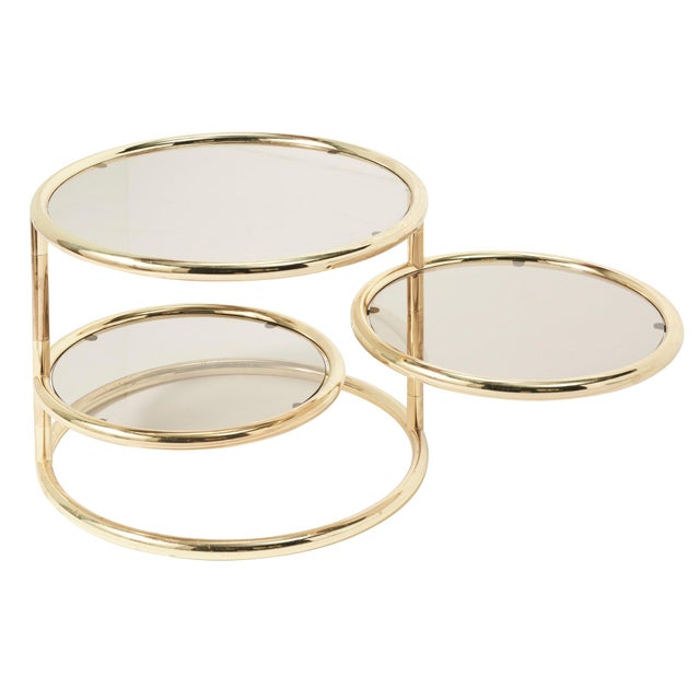 Mid-Century Modern Mid-Century Modern Schumacher Brass End Table With Three Tiered Shelves For Sale - Image 3 of 7