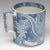 English Antique Early 19th Century English George III Staffordshire Pearlware Blue & White Pottery Porter's Tankard Mug Circa 1820 For Sale - Image 3 of 10