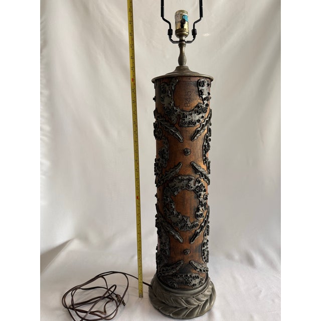 Industrial Early 19th Century Vintage Industrial Wallpaper Roller Floor Lamp For Sale - Image 3 of 9