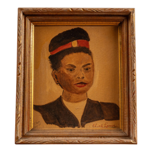 Portrait | Framed 1945 Chick Lamoe Oil Painting, Signed and Dated