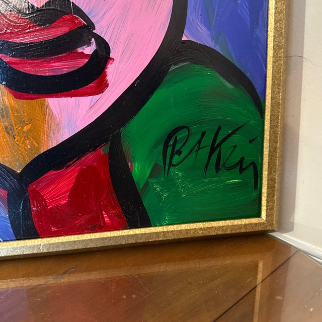 1970s 1970s Vintage Abstract Portraiture, Painting by Peter Robert Keil, Framed For Sale - Image 5 of 6