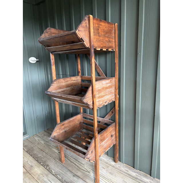 Vintage Rustic Wooden Farmhouse Market Display/Produce Stand For Sale - Image 4 of 15