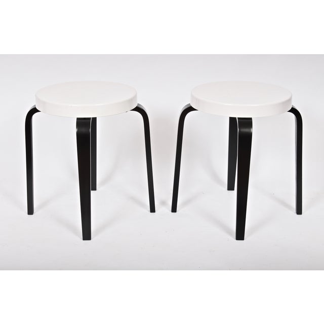 1930s Vintage Thonet Black and White Bakelite Stacking Stools - a Pair For Sale - Image 13 of 13