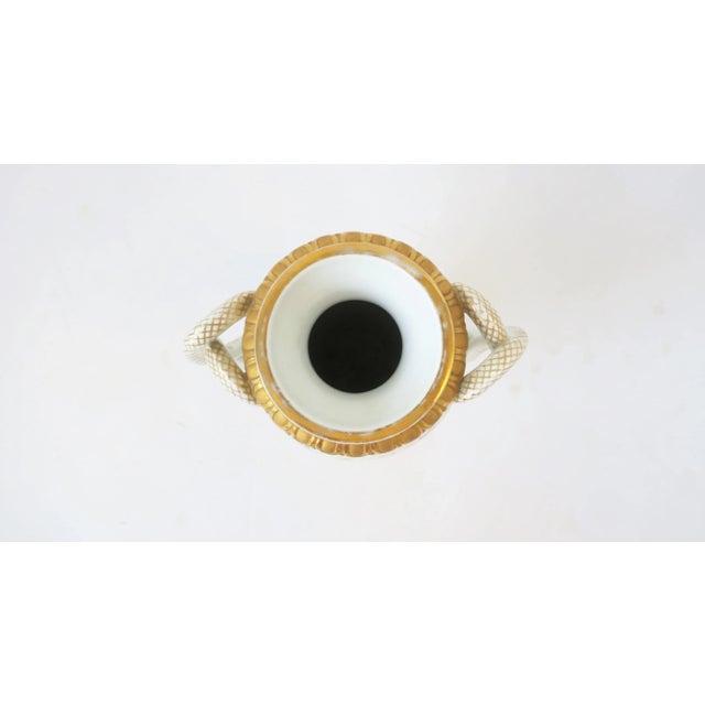 Meissen Porcelain Urn White and Gold with Amphora Snake Handles For Sale - Image 11 of 13