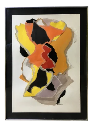 Abstract Painting - Paper Assemblage Collage