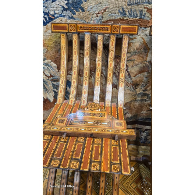 Exotic Damascus Vintage Arabesque Chairs Hand Inlaid Wood with mother pearl