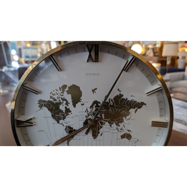 Wilhelm Kienzle 1960s Kienzle World Time Zone Desk Clock by Heinrich Möller For Sale - Image 4 of 12