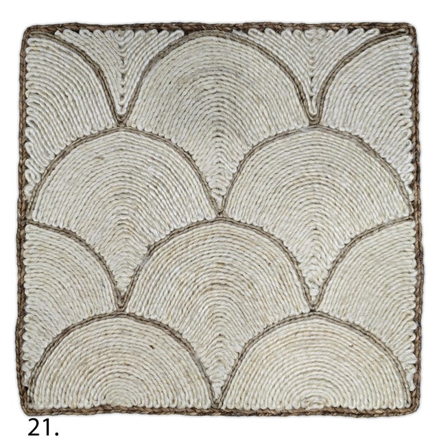 Coffee Handmade Abaca Premium Natural Fiber Rugs 2x2Ft. For Sale - Image 8 of 10