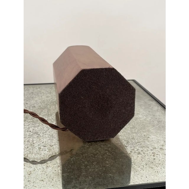 Not Yet Made - Made To Order 'Octogone' Walnut Table Lamp With Parchment Shade by Design Frères For Sale - Image 5 of 6