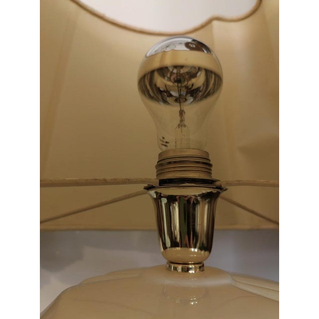 Vintage Table Lamp in Hand Painted Ceramic and Brass, Italy, 1950s For Sale - Image 6 of 15