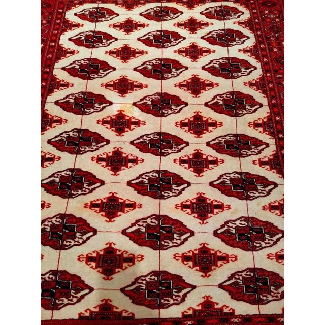 Textile Vintage Turkmen Rug- 4' 3" X 5' 7" For Sale - Image 7 of 10