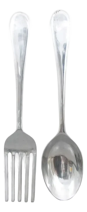 Mid Century Modern Wall Art Fork & Spoon Pop Pair Curtis Jere 1970s Oversized
