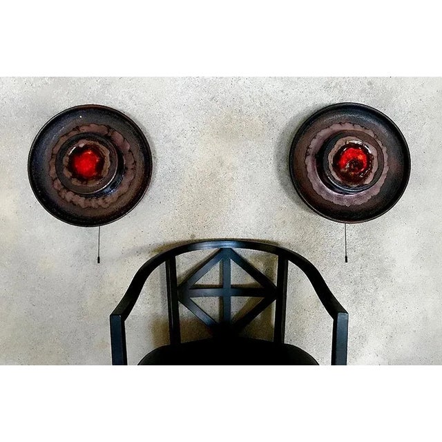 Large Scandinavian Ceramic Wall Lights, 1960s, Set of 2 For Sale - Image 4 of 18