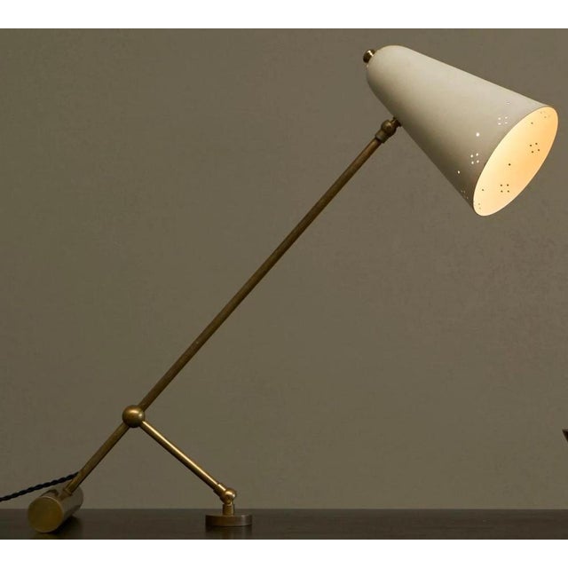 Mid-Century Modern Adjustable Table Lamp with Perforated Shade, 1950s For Sale - Image 12 of 13