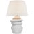 Modern Marie Flanigan by Visual Comfort Signature Bingley Medium Organic Table Lamp in Sandy White with Linen Shade For Sale - Image 3 of 3