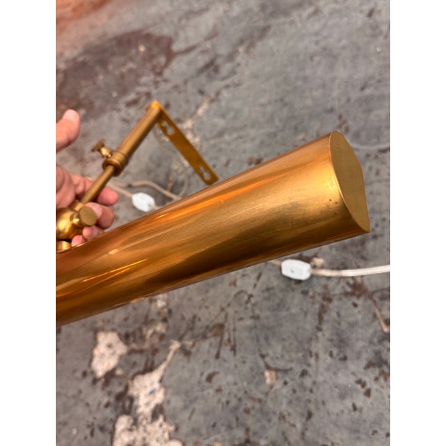 Restoration Hardware Gallery Antiqued Brass Picture Lights, Pair For Sale In San Francisco - Image 6 of 12