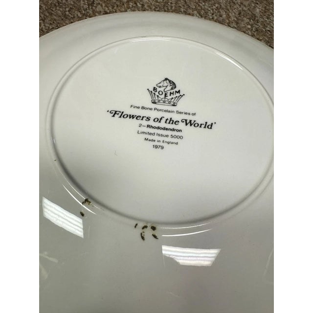 Boehm Flowers of the World Collectible Porcelain Plates -5 For Sale - Image 13 of 14