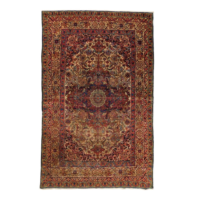 Antique Persian Kerman Lavar Rug For Sale