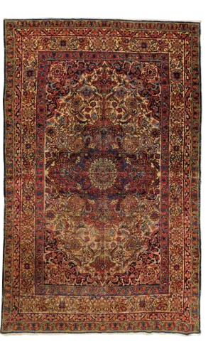 Antique Persian Kerman Lavar Rug
