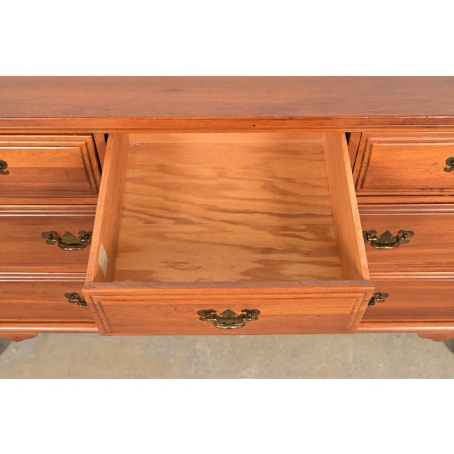 Brown Davis Cabinet Co. Georgian Carved Solid Cherry Wood Chest of Drawers, Circa 1960s For Sale - Image 8 of 15