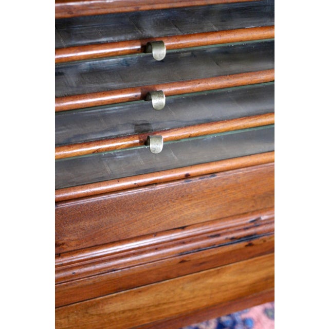 Victorian Antique Spool Cabinet With Glass Drawers From the Late 1800s For Sale - Image 3 of 14