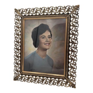 Vintage Photo Frame Filigree Hollywood Regency 8x10 Inch Photo For Sale