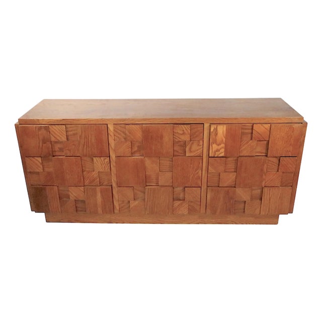 Brutalist Lane Staccato Block Front Nine Drawer Dresser C. 1970's For Sale