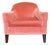Custom Ethan Allen Coral Velvet Barrel Lounge Chair With Nailhead Trim For Sale