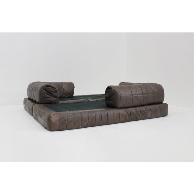 Vintage Patchwork Leather Daybed Sofa, 1970s For Sale - Image 3 of 11