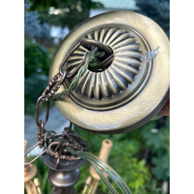 Mid 20th Century French Louis XVI Style 6-Light Mixed-Metal Chandelier - Newly Rewired For Sale - Image 9 of 12