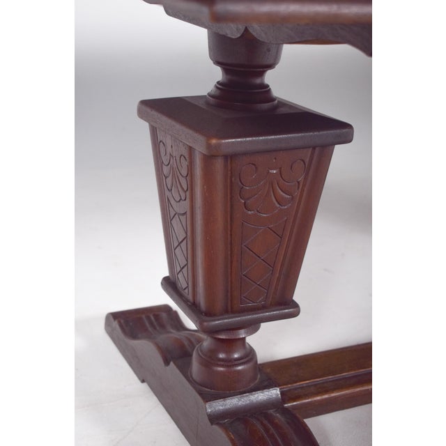 Brown Portuguese Rectangular Extendable Dining Table, 1930 For Sale - Image 8 of 9