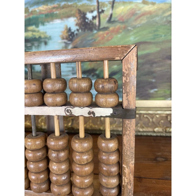 Wood Antique Chinese Wooden Abacus - Primitive Calculator, Estimated 1900. For Sale - Image 7 of 8