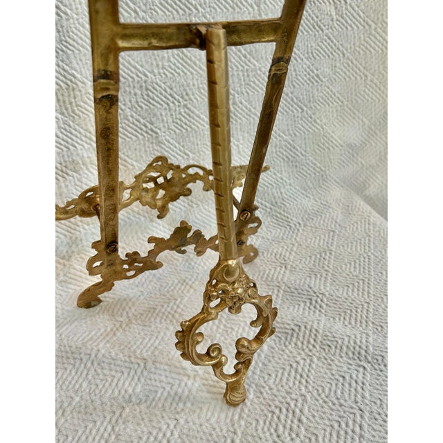 Mid 20th Century Victorian Style Cast Brass 20.5” Table Top Easel For Sale - Image 9 of 10