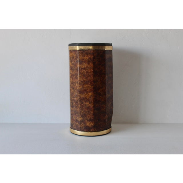 Brown Vintage 1970s Kraftware Nyc Faux Burl Wood Umbrella Stand Cane Holder For Sale - Image 8 of 18